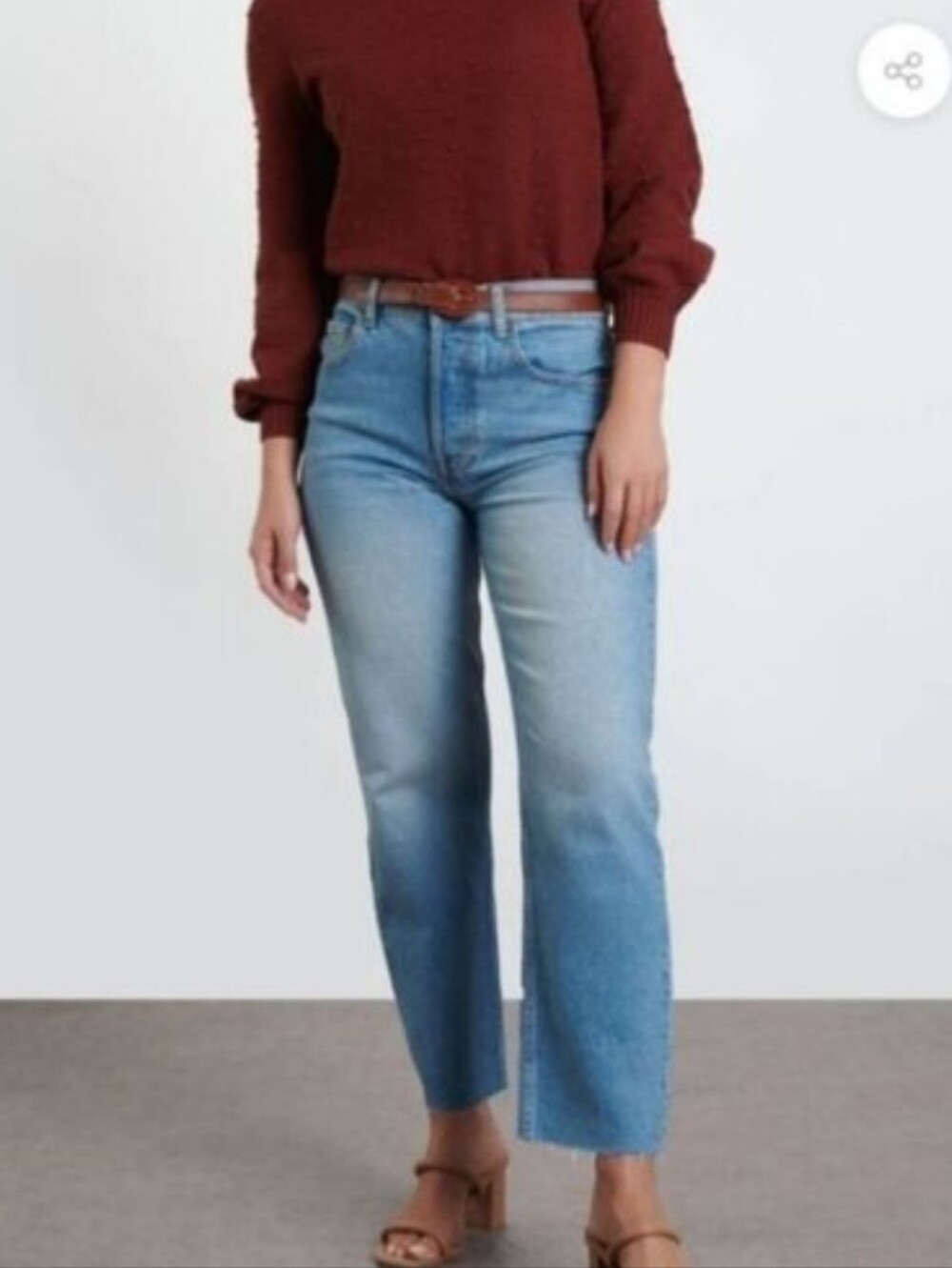 Boyish The Tommy stretch light wash wide straight leg cropped crop jeans 28